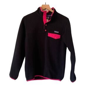 Patagonia Women's Synchilla Snap T Jacket XS  Black Fleece Pullover